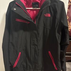 The North Face Women's Black Ski Jacket with Pink Highlights